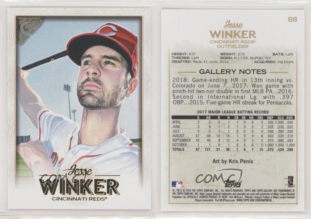 2018 Topps Gallery Wood Jesse Winker #88