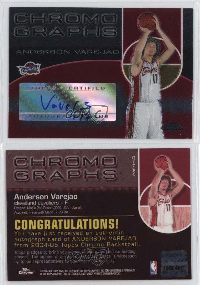 2004-05 Topps Chrome Chromographs Anderson Varejao #CH-AV Rookie Auto RC - Picture 3 of 4