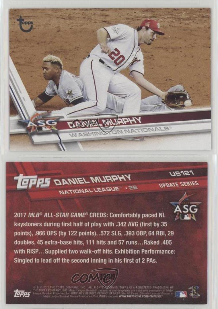 2017 Update Series #US121 Daniel Murphy Washington Nationals Baseball All  Star Card