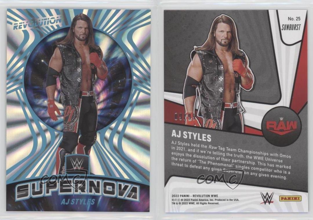 2022 Panini Revolution WWE Supernova Sunburst /99 AJ Styles #25