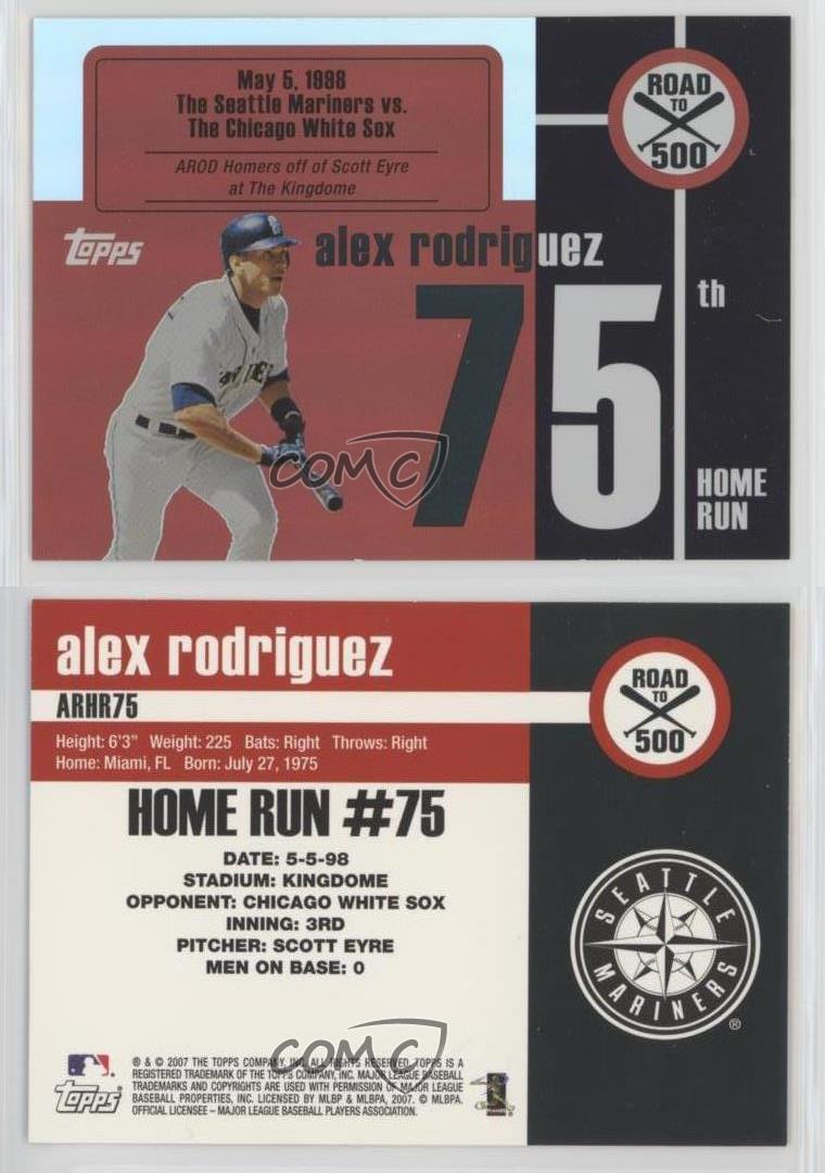 2007 Topps Road to 500 Alex Rodriguez Alex Rodriguez #ARHR75