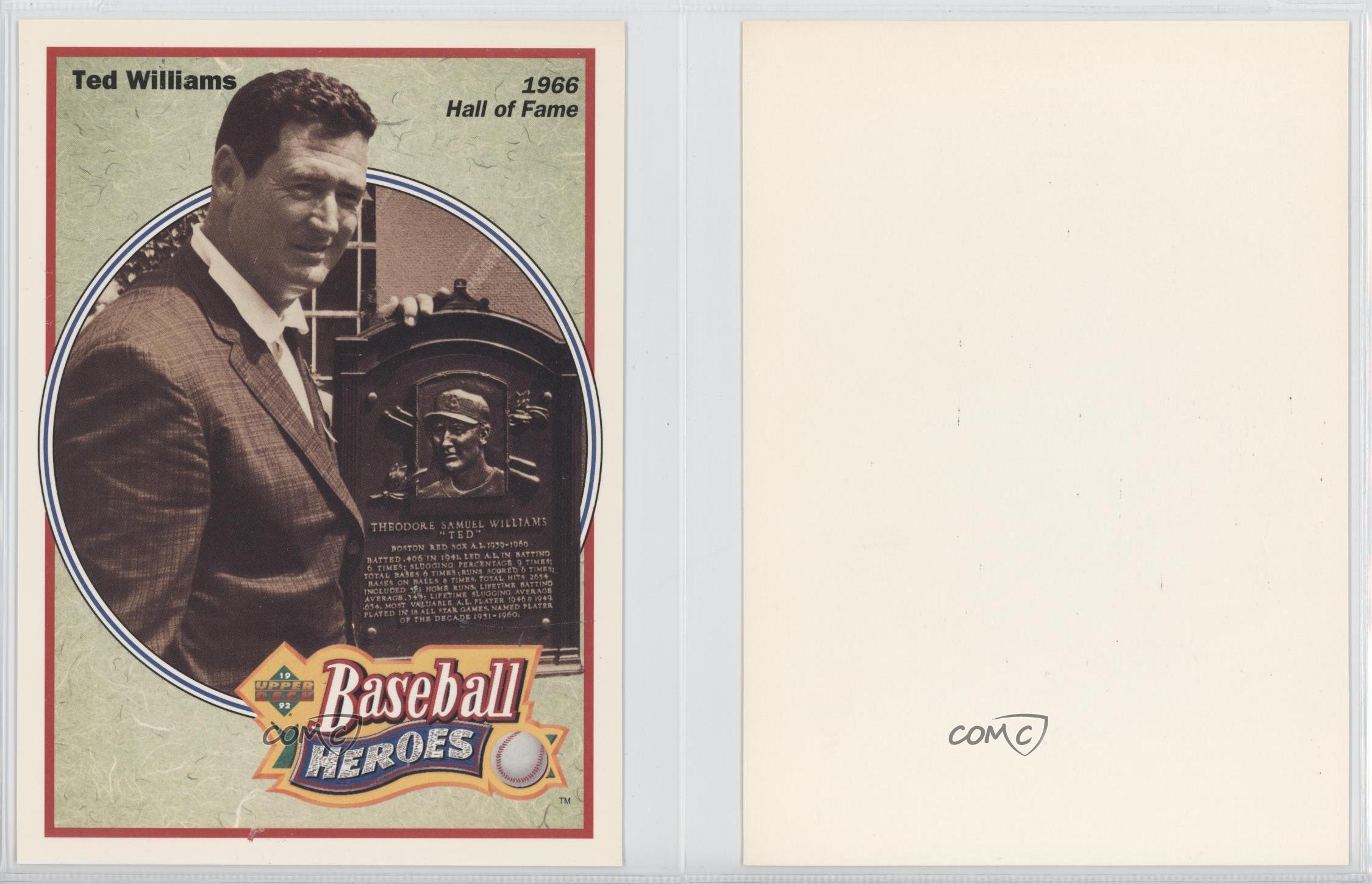 1992 Upper Deck #TEWI.7 Ted Williams (1966 Hall of Fame) Baseball Card ...