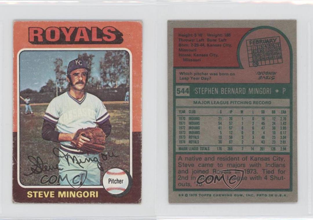 ◆ miinori 1975 Topps Mini Steve Mingori #544 | eBay