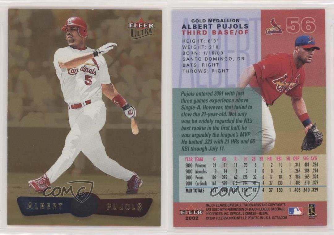 Details About 2002 Fleer Ultra Gold Medallion Albert Pujols 56
