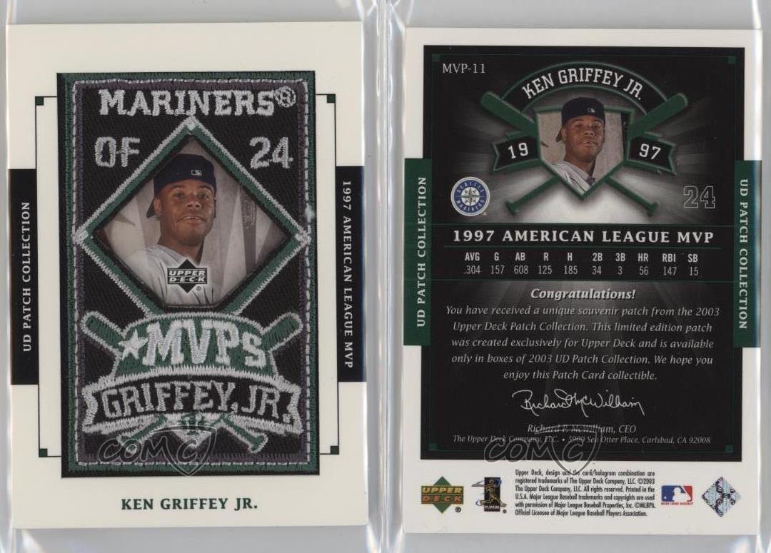 2003 Upper Deck Patch Collection MVPs Patch Ken Griffey Jr #MVP-11 Patch HOF - Picture 3 of 4