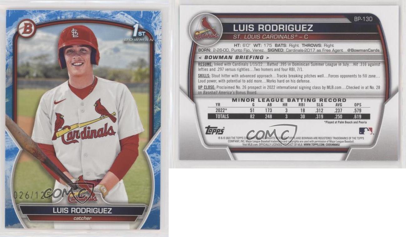  2023 Bowman Prospects #BP-130 Luis Rodriguez 1st