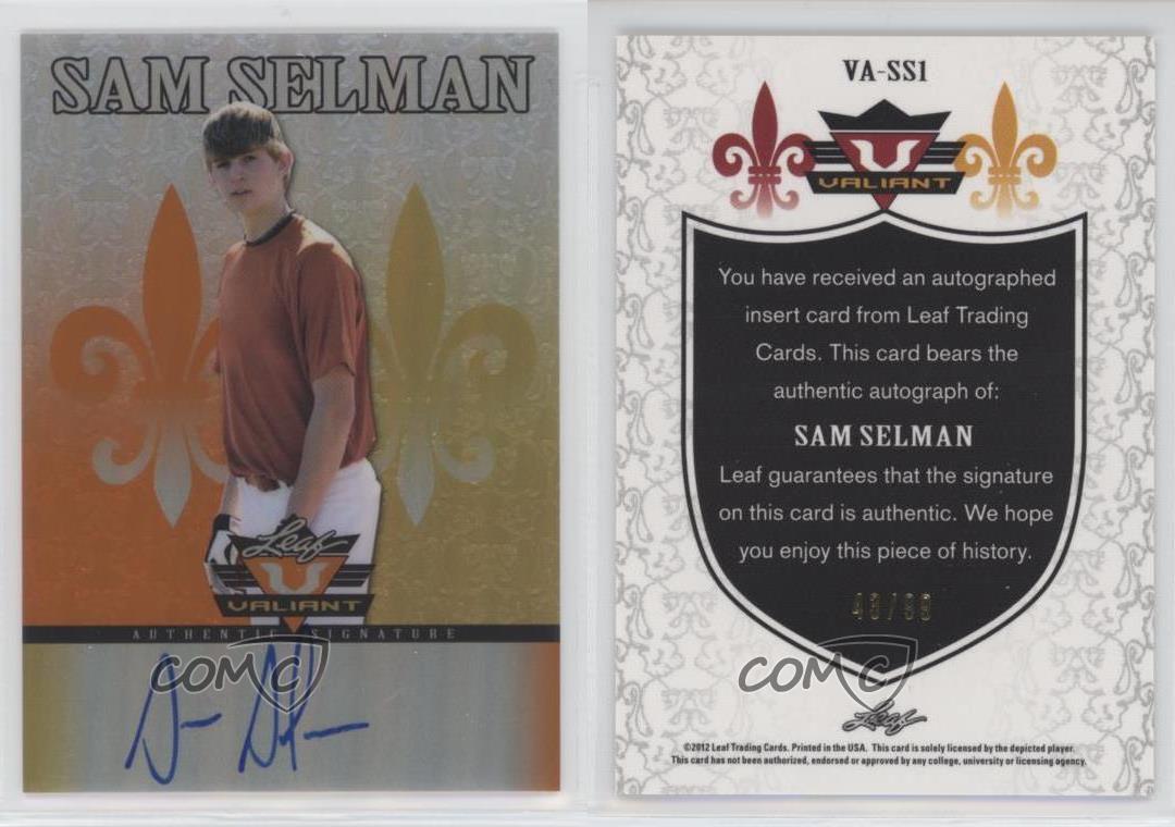 2012 Leaf Valiant Orange /99 Sam Selman #VA-SS1 Auto