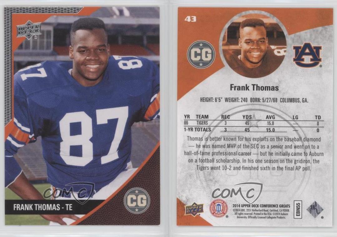 2014 Upper Deck Conference Greats 43 Frank Thomas Auburn Tigers