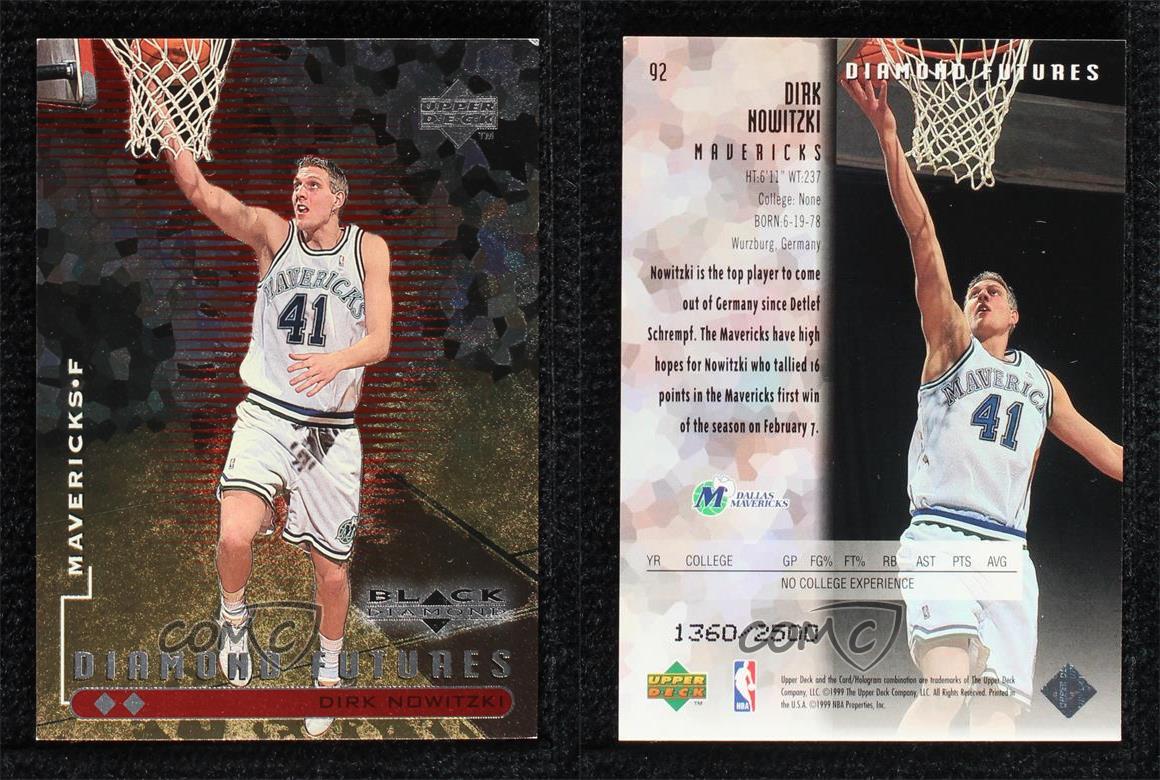 Dirk Nowitzki 1998-99 Black Diamond #92 RC – Basketball Card Guy
