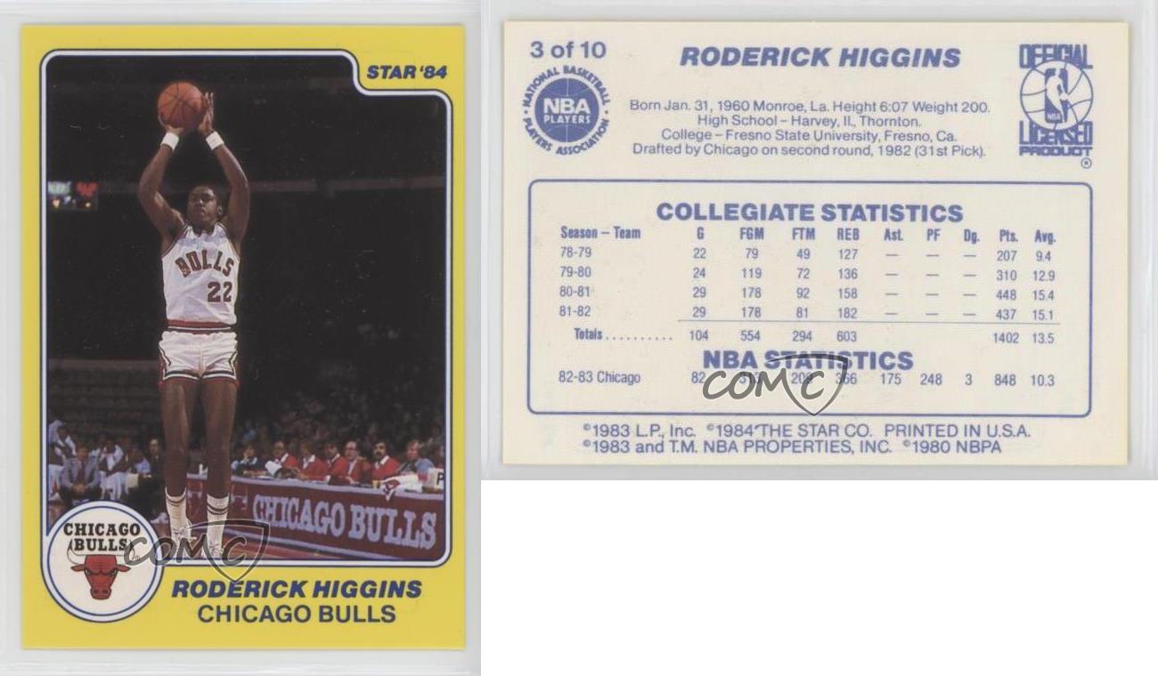 1983-84 Star All-Rookie Team Rod Higgins #3 RC