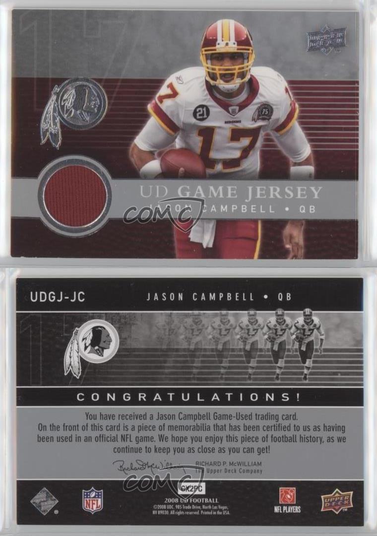 Jason Campbell 08 UPPER DECK UD GAME JERSEY Gold 116/200 Washington Redskins