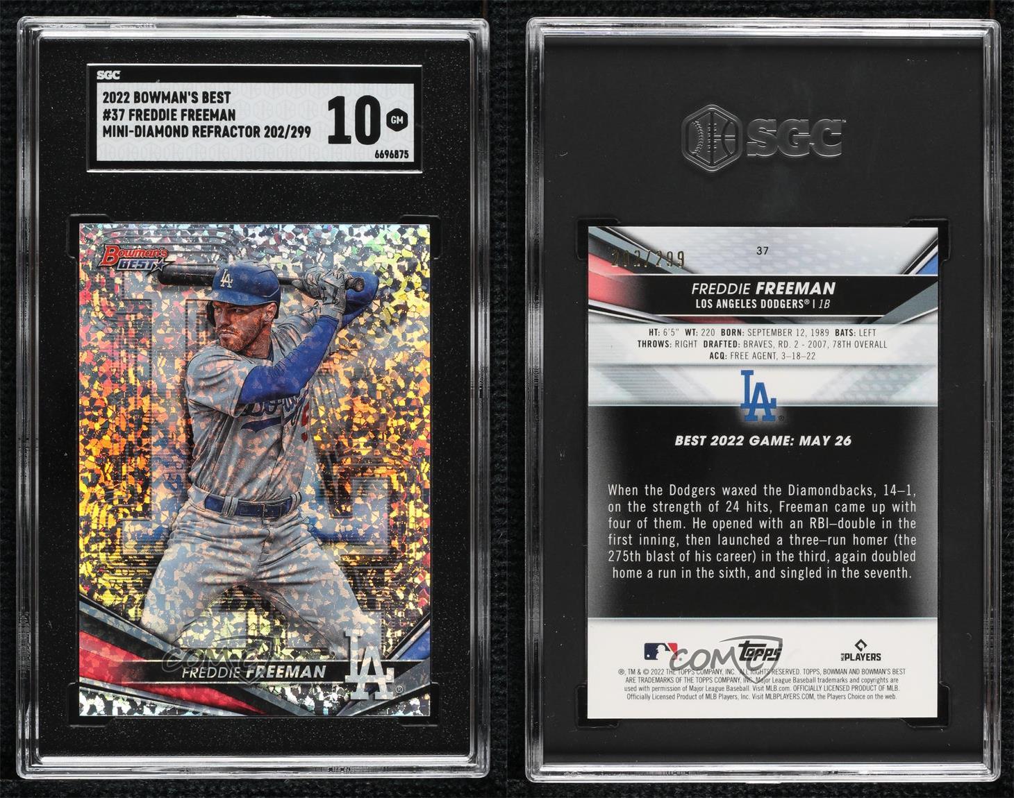 2022 Bowman's Best - Freddie Freeman #37 Mini-Diamond Refractor /299