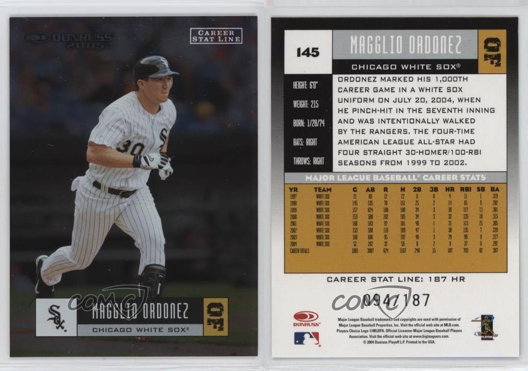 2005 Donruss Career Stat Line /187 Magglio Ordonez #145 - Picture 3 of 3