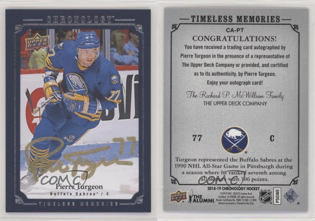 2018 Upper Deck Chronology Canvas Timeless Memories Blue Pierre Turgeon Auto HOF