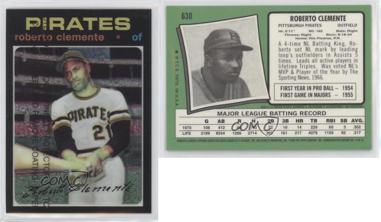 1998 Topps - Roberto Clemente Reprints - Finest #17 - Roberto Clemente (1971  Topps)