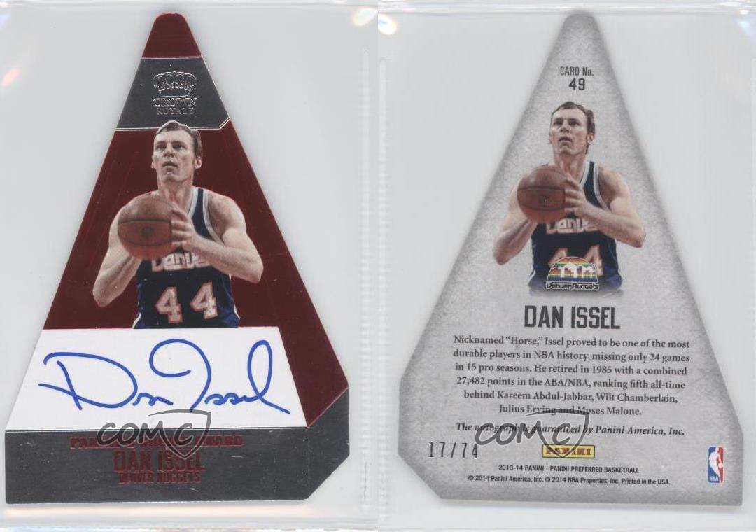 2013-14 Panini Preferred Panini's Choice Red /74 Dan Issel #49 Auto HOF - Foto 3 di 3
