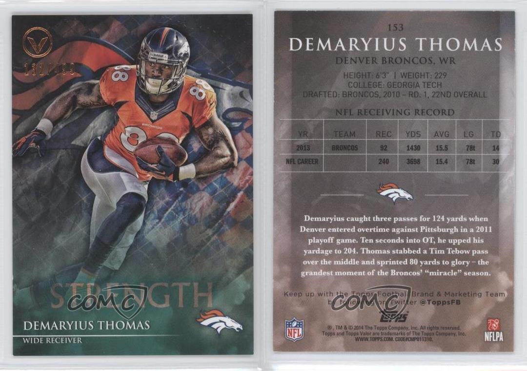 2014 Topps Valor Football Card # 153 Demaryius Thomas - Denver