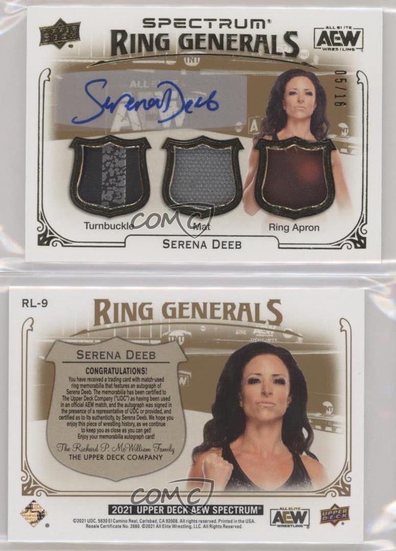 2021 Upper Deck AEW Spectrum Ring Generals Relics /16 Serena Deeb #RL-9 Auto