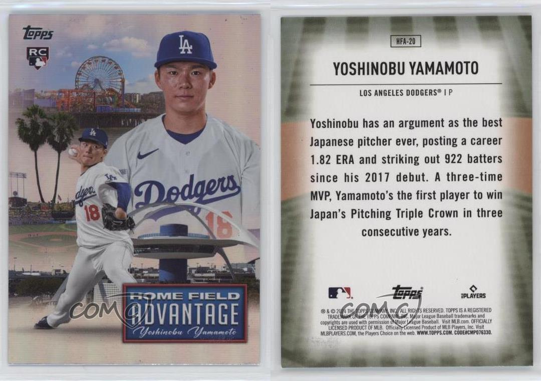 2024 Topps Series 2 Home Field Advantage Yoshinobu Yamamoto #HFA-20 Rookie RC - Bild 5 von 5