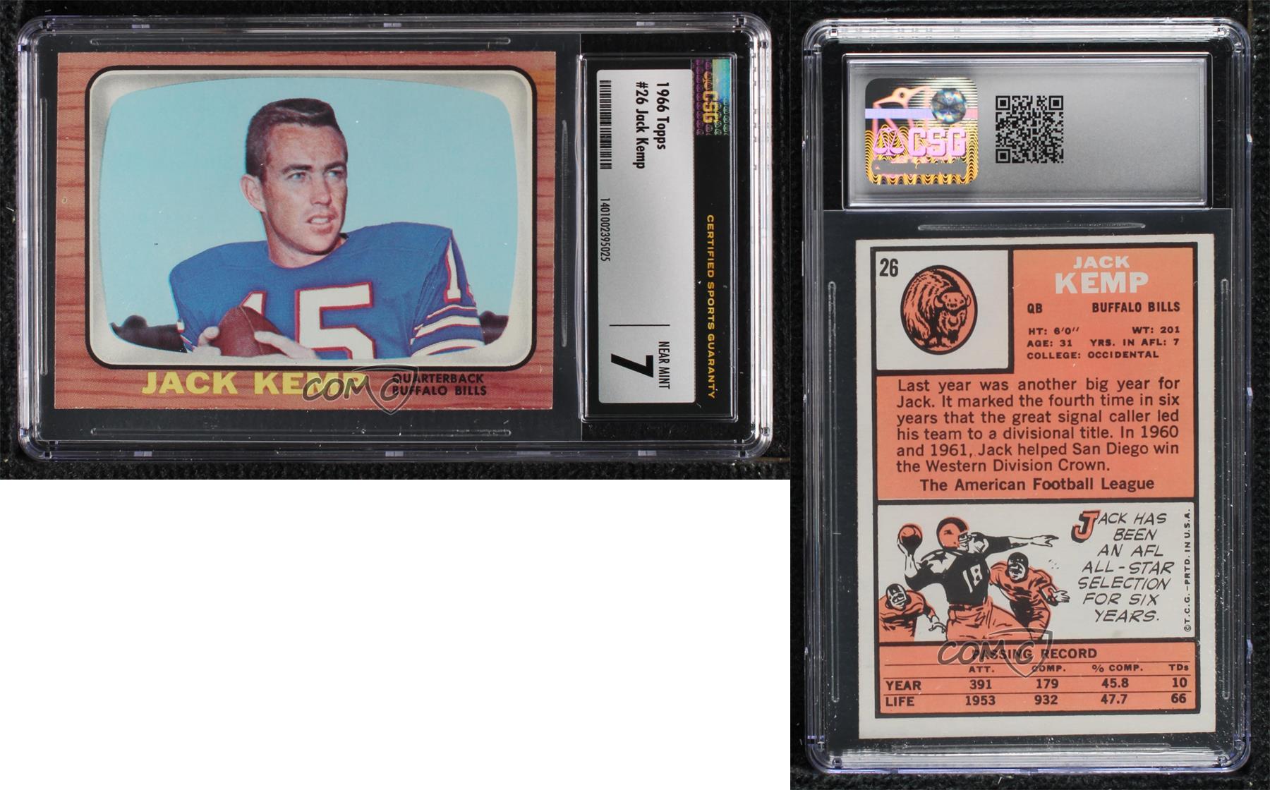 1966 Topps Jack Kemp #26 CSG 7 - Picture 3 of 3