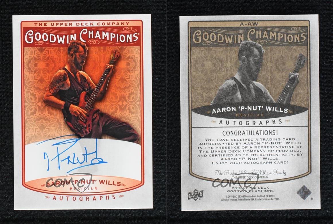 2019 Upper Deck Goodwin Champions Auto Aaron P-Nut Wills #A-AW Auto - Picture 3 of 4