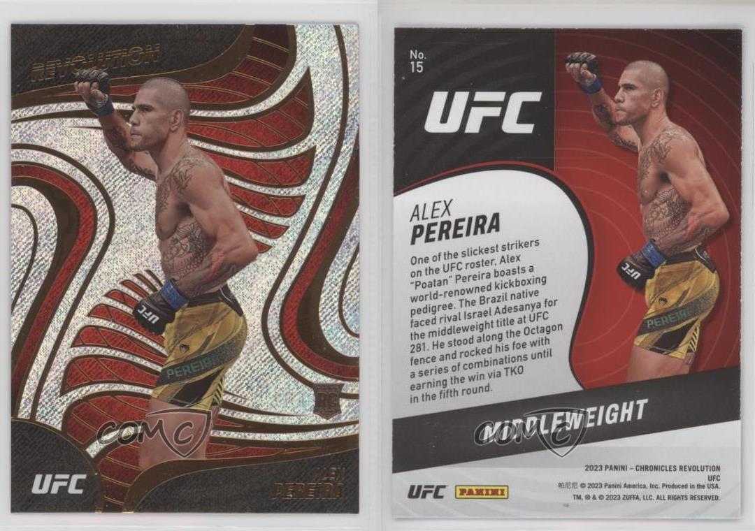 2023 Panini Chronicles UFC Revolution Alex Pereira #15 Rookie RC - Picture 4 of 4
