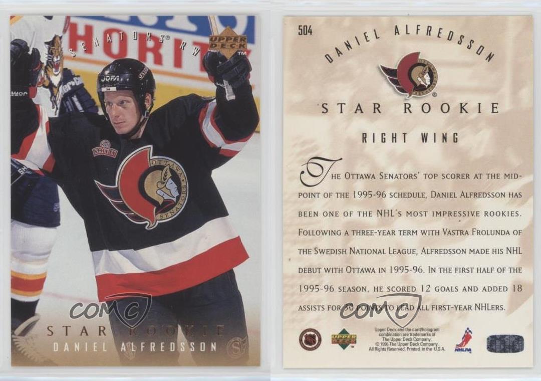 1995-96 Upper Deck Star Rookie Daniel Alfredsson #504 Rookie RC HOF