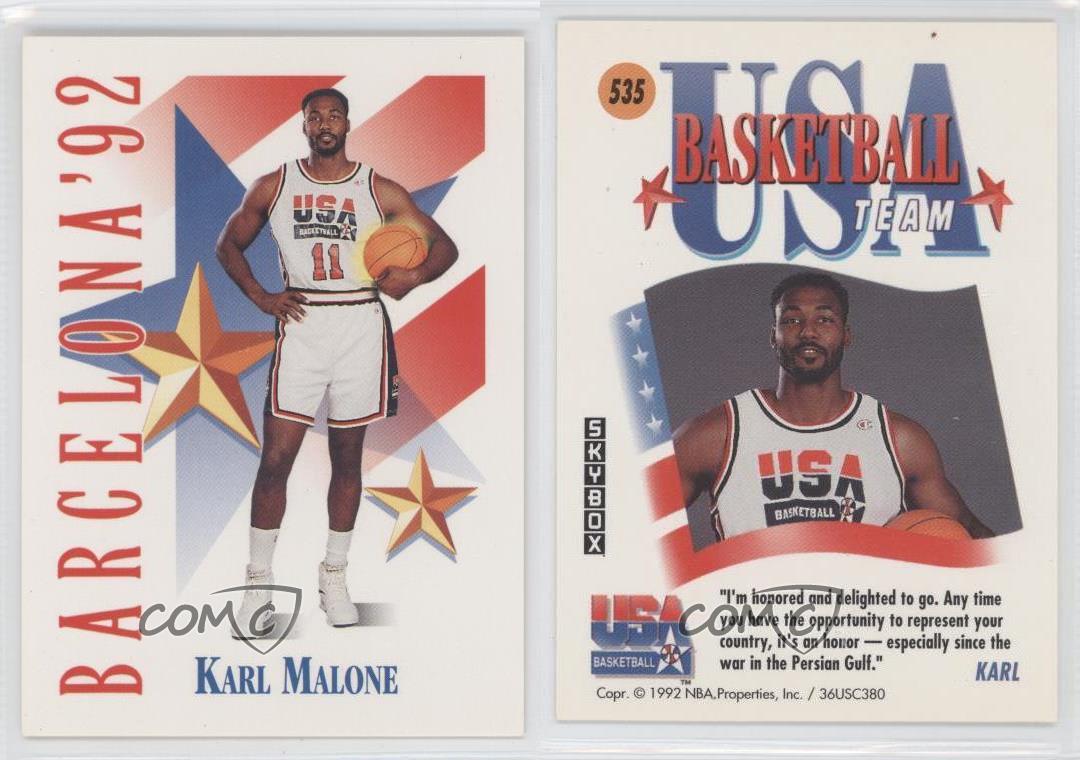 1991-92 Skybox #535 Karl Malone Team USA (Olympics ...