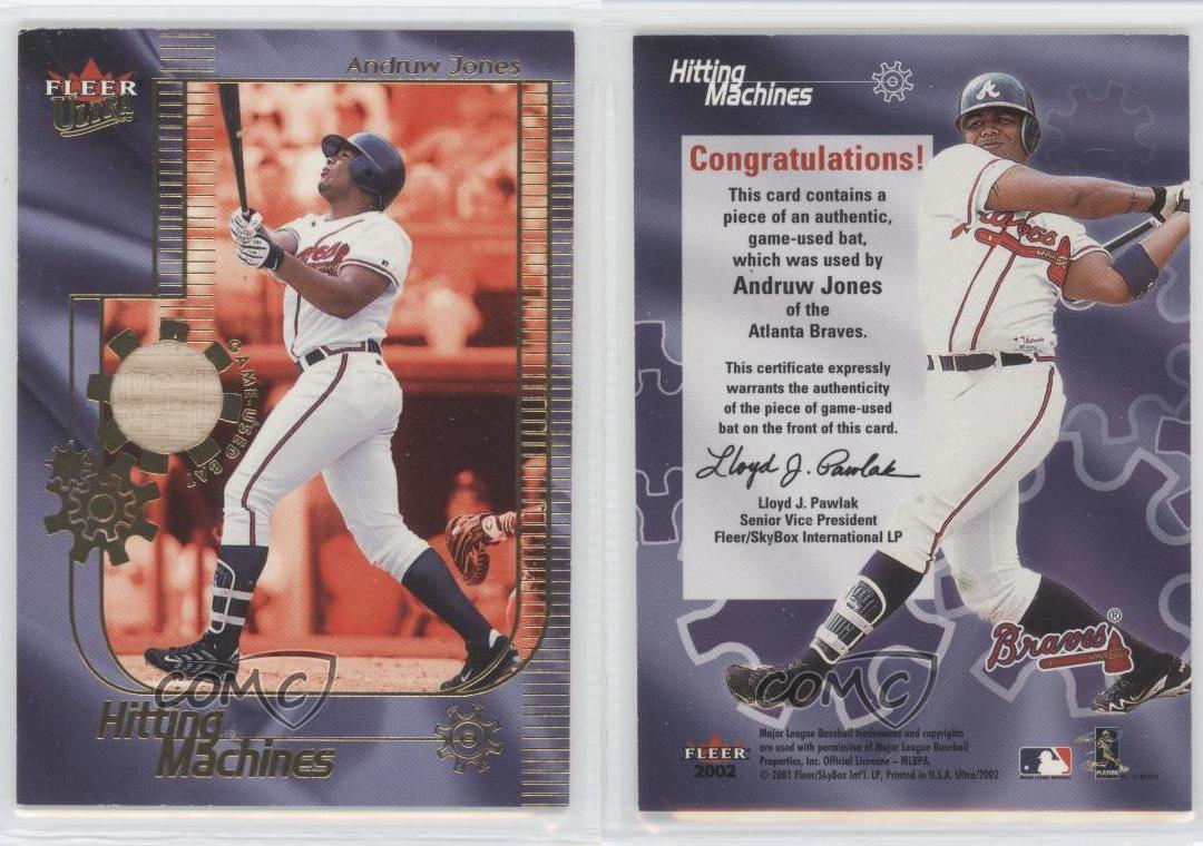 2002 Fleer Ultra Hitting Machine Game-Used Bat Andruw Jones