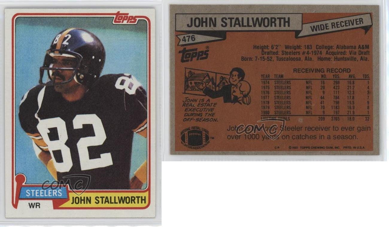 1981 Topps John Stallworth #476 HOF