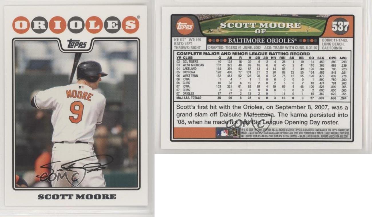 2008 Topps Scott Moore #537 - Bild 3 von 4
