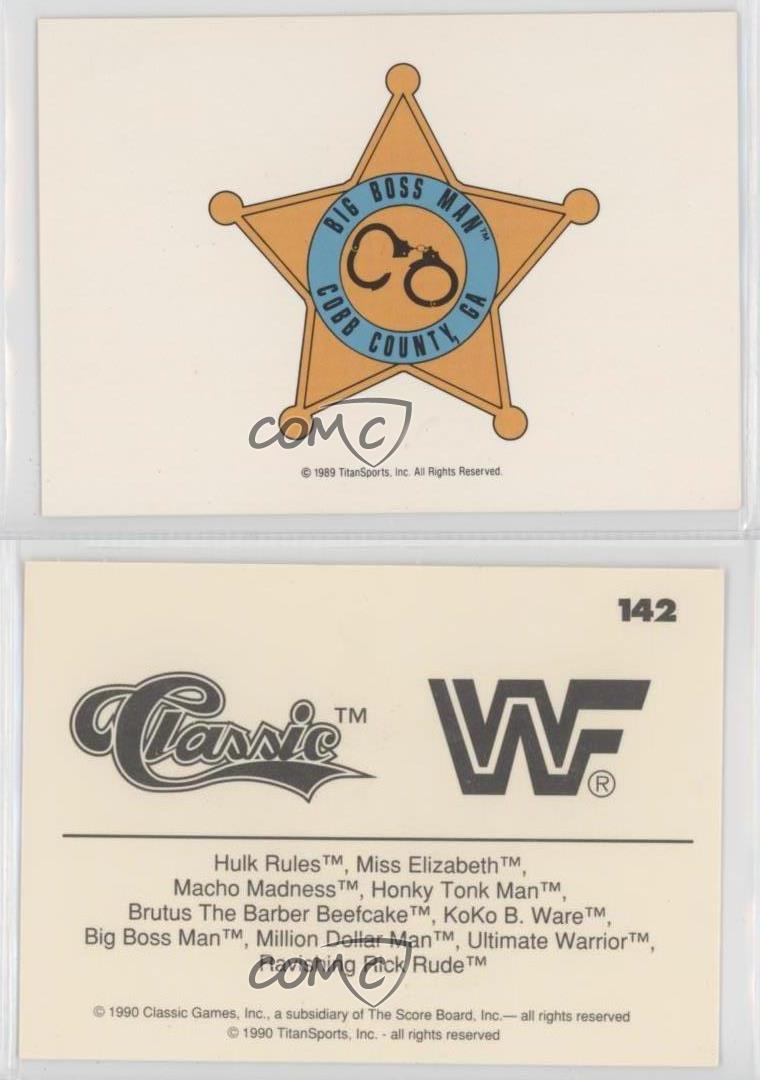 1990 Classic WWF Big Boss Man (No Logo Contest on Back) #142 HOF - Picture 4 of 6