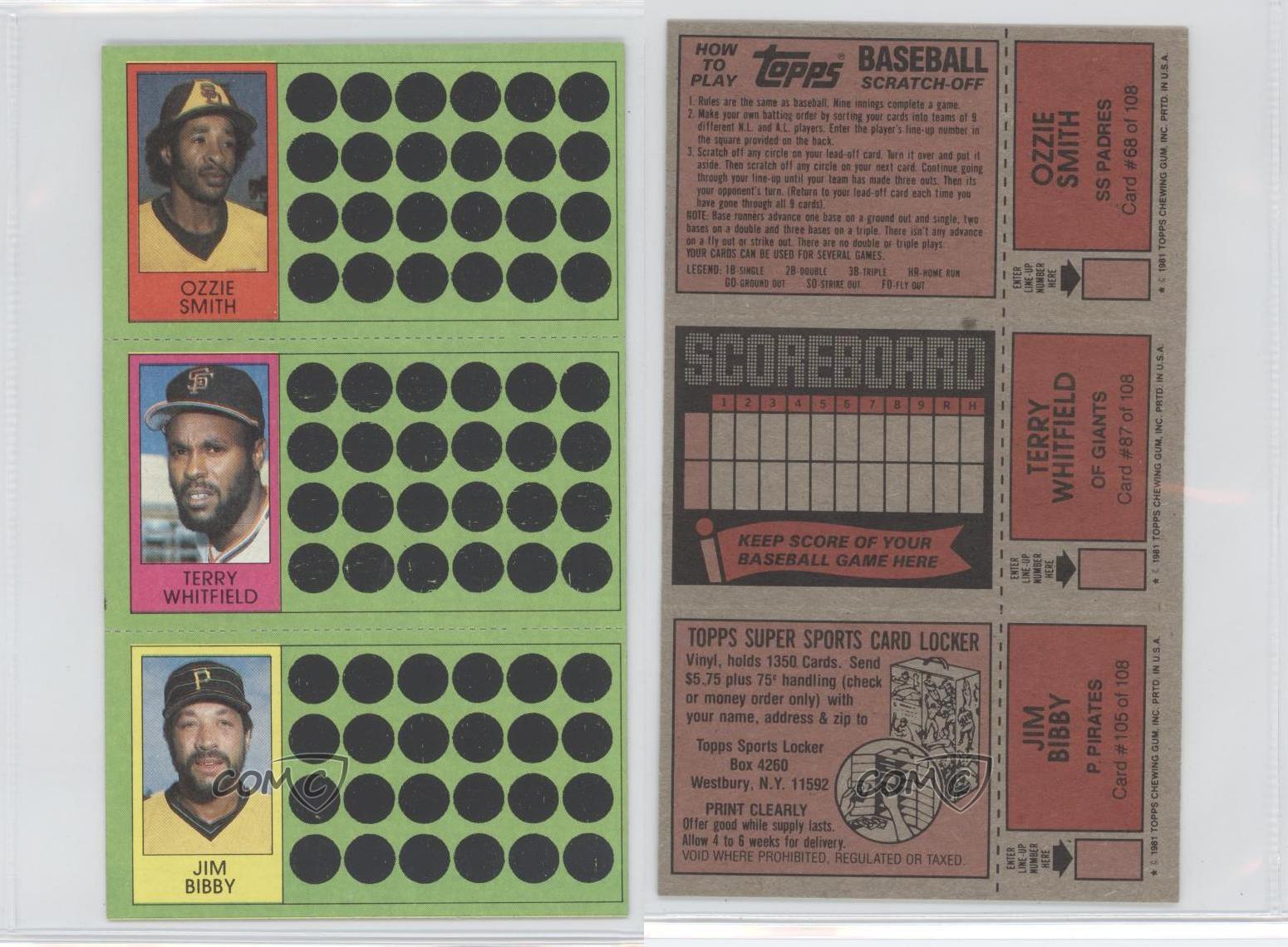 VARIATIONS 1981 TOPPS SCRATCH OFF OZZIE SMITH CARDS ~ SWEET LOT ~ ALL 4 