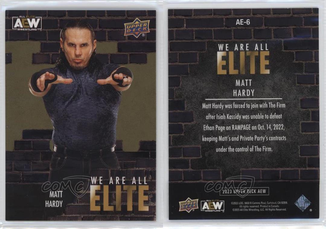 2023 Upper Deck AEW All Elite Wrestling We Are All Elite Gold Matt Hardy #AE-6