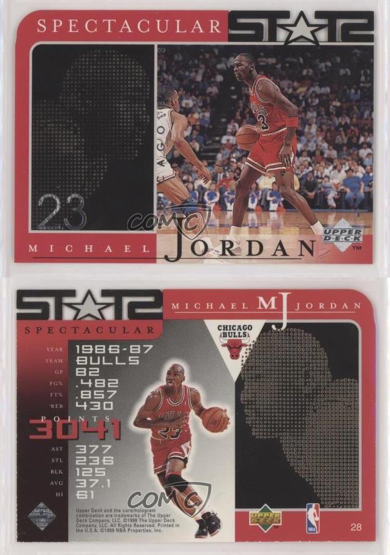1998 Upper Deck MJ Career Collection Spectacular Stats Michael Jordan #28 HOF Basketball Card