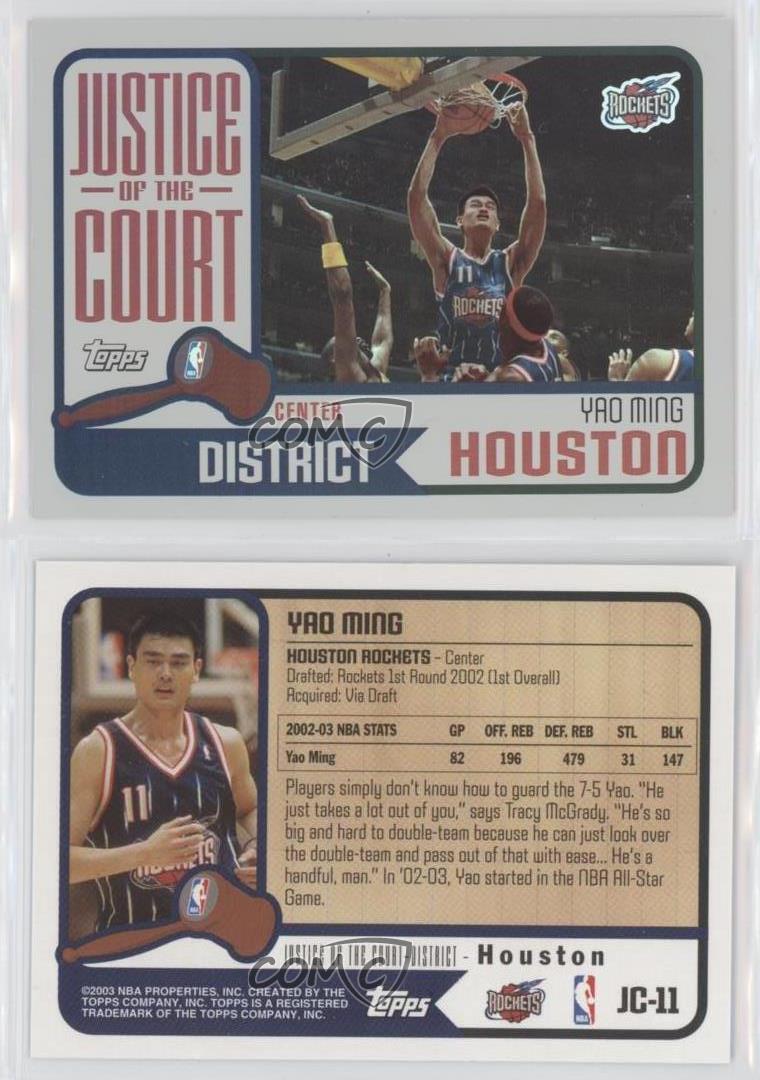 Yao Ming Houston Rockets 2003-04 Topps Justice Of The Court #JC-11