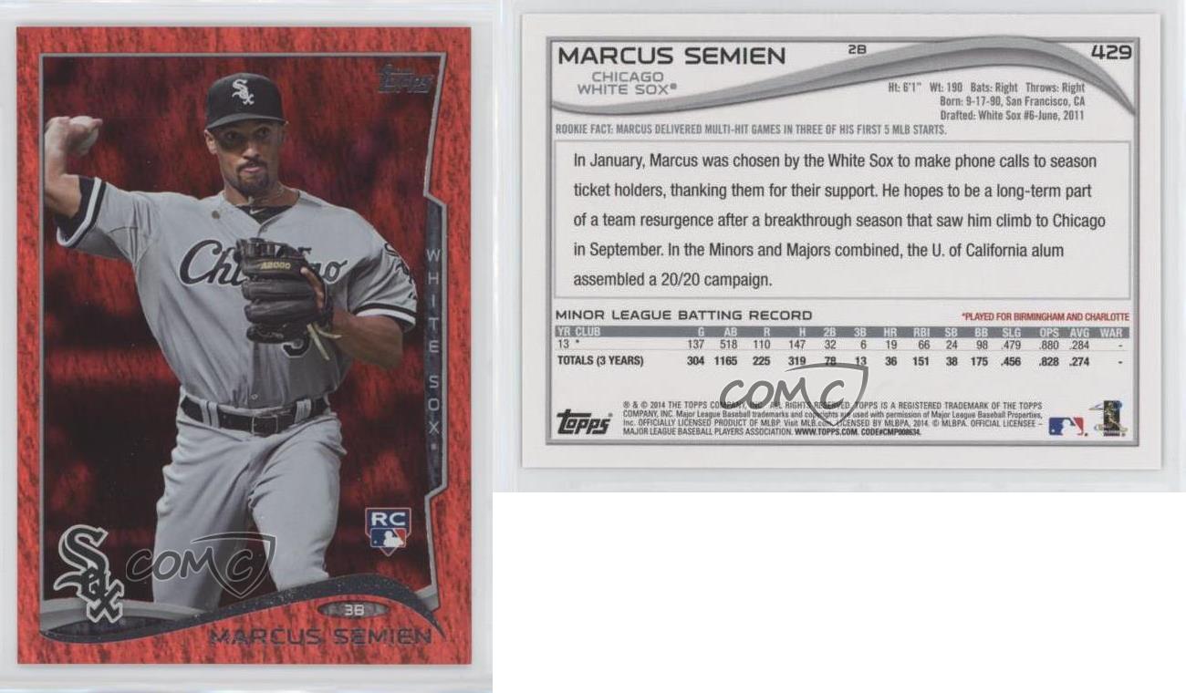 2014 Topps Red Hot Foil Card # 429 Marcus Semien Mint (9