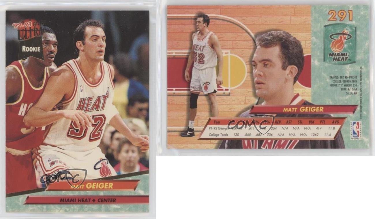 1992-93 Fleer Ultra Matt Geiger #291 Rookie RC - Bild 4 von 4