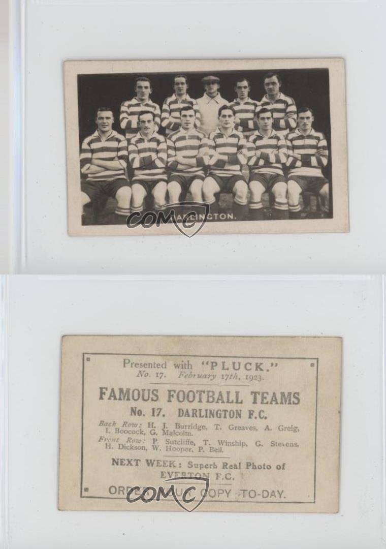 1922-23 Pluck Famous Football Teams Darlington #17 - Picture 3 of 4