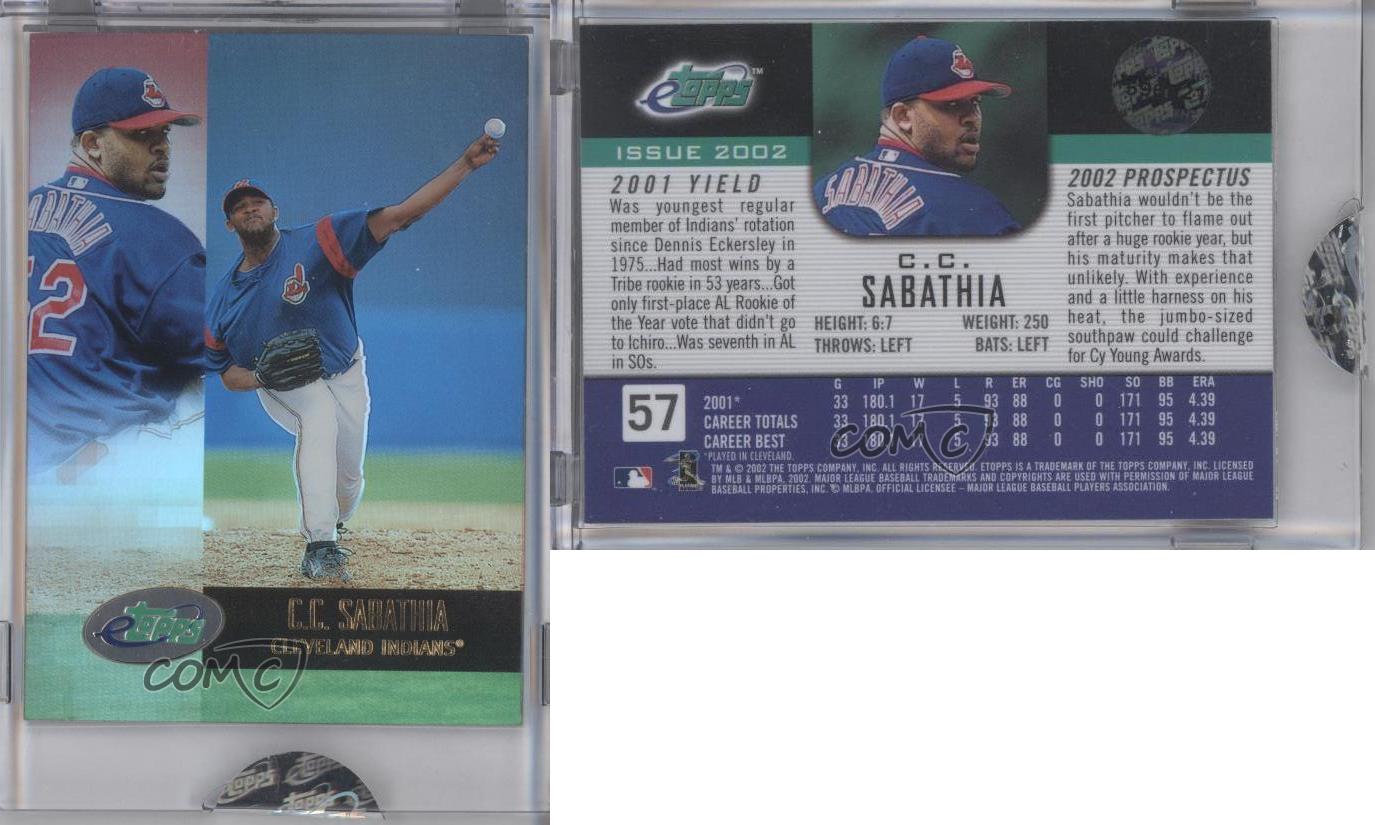 2002 eTopps /2525 CC Sabathia #57 HOF - Picture 3 of 4