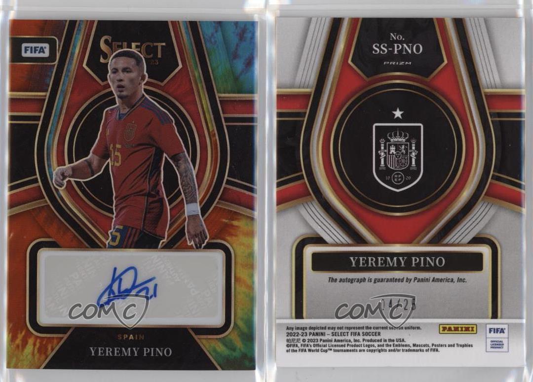 2022-23 Panini Select FIFA Signatures Tie-Dye Prizm /25 Yeremy Pino #SS-PNO Auto - Picture 3 of 3