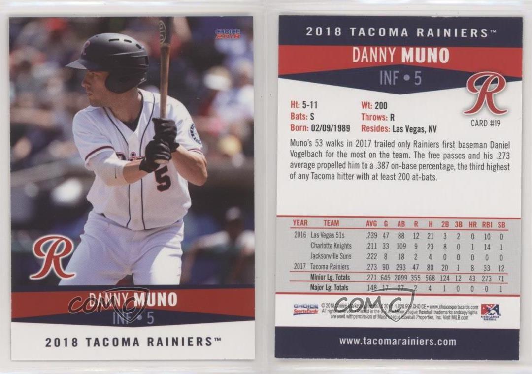 2018 Tacoma Rainiers Danny Muno RC Rookie Seattle Mariners 