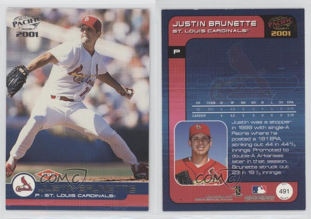 2001 Pacific Justin Brunette #491 - Picture 3 of 4