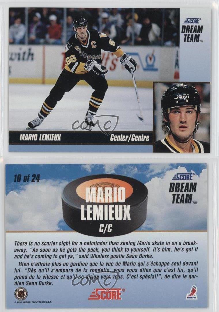 1993-94 Score Dream Team #10 Mario Lemieux Pittsburgh Penguins Hockey