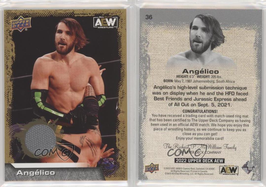 2022 Upper Deck AEW All Elite Wrestling Gold Mat Relics Angelico #36