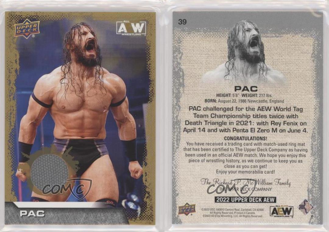 2022 Upper Deck AEW All Elite Wrestling Gold Mat Relics Pac #39