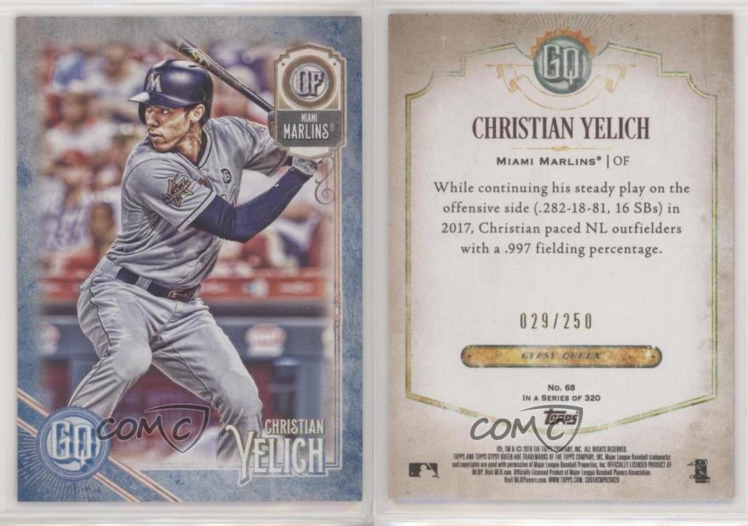 2018 soldes Topps Gypsy Queen Indigo /250 Christian Yelich #68
