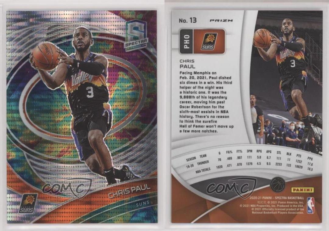Panini Spectra Celestial Prizm détaillant 2020-21 /99 Chris Paul #13