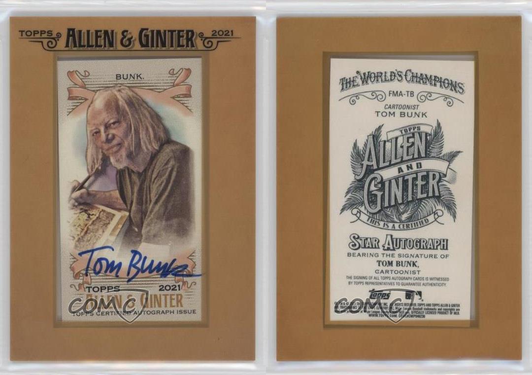 2021 Topps Allen & Ginter's Framed Mini Non-Baseball Auto Tom Bunk #FMA-TB Auto - Picture 3 of 3