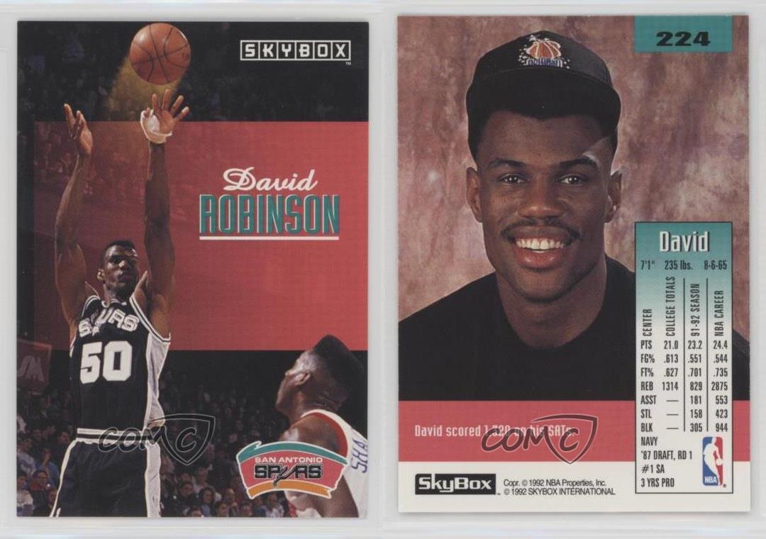 199293 Skybox 224 David Robinson San Antonio Spurs Basketball Card eBay